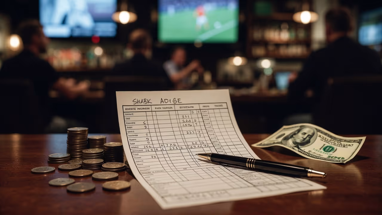 Huge correct score betting grid with Premier League stadium in background showing massive losses